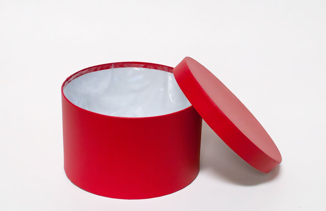 RW17004-P Red Round Flower Box with Plastic Liner