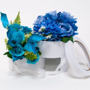 White Round Flower Box