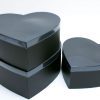 W6631plain-1 Black Heart Shape Flower boxes