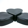 W6631plain-3 Black Heart Shape Flower boxes