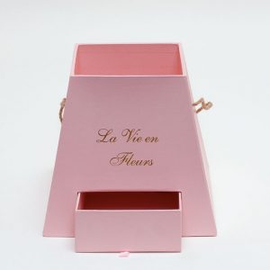 w9471-pink-square-pyramid-frustum-flower-box-with-drawer