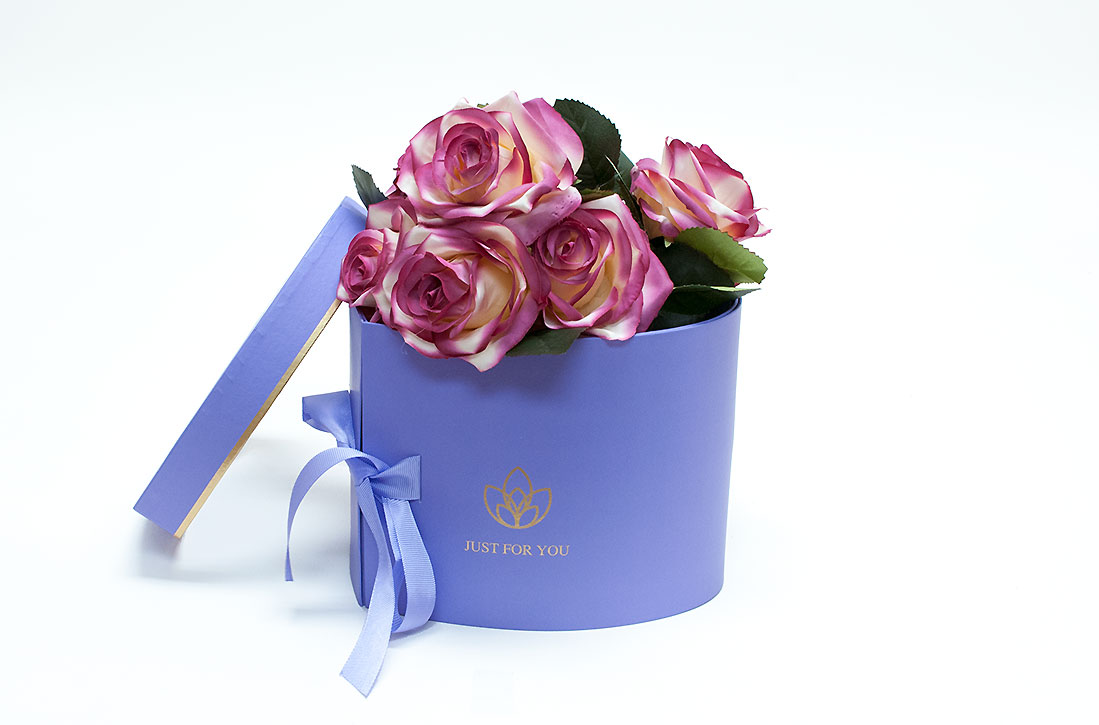 W9850purple3 Heart Shape Flower Box Heart Shape Flower Box