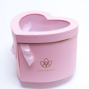 Pink Heart Shape Flower Box