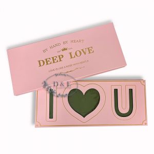 Folding Pink Rectangular I Love You Flower Box With Liners and Foams