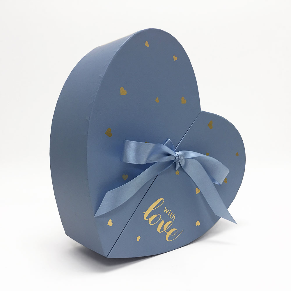 Blue Nested Heart Shape Flower Box