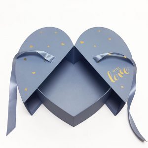 Blue Nested Heart Shape Flower Box