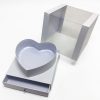 Heart Shape Flower Box W7353-1 White Square Clear Flower Box
