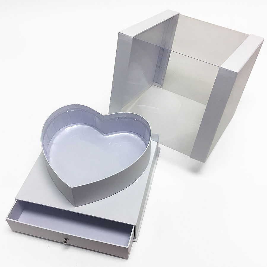 White Square Clear Flower Box