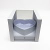 Heart Shape Flower Box W7353-3 White Square Clear Flower Box
