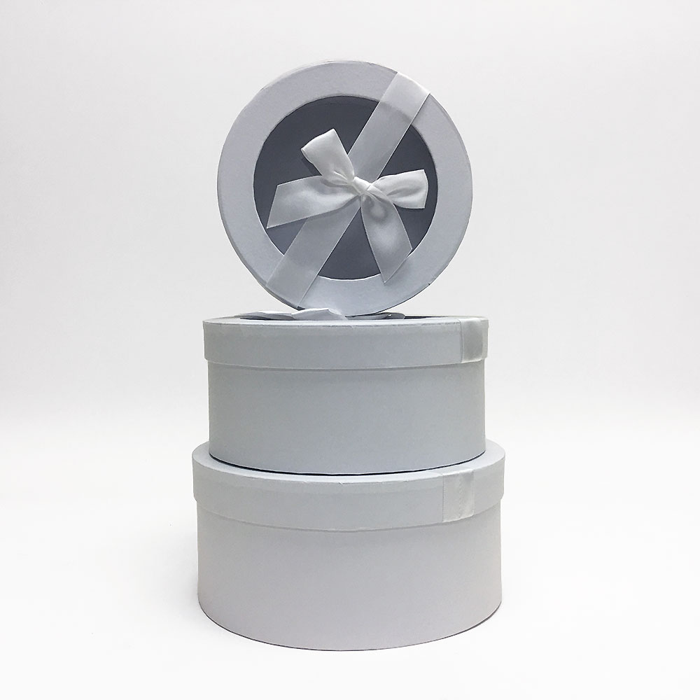 White Round Flower Boxes