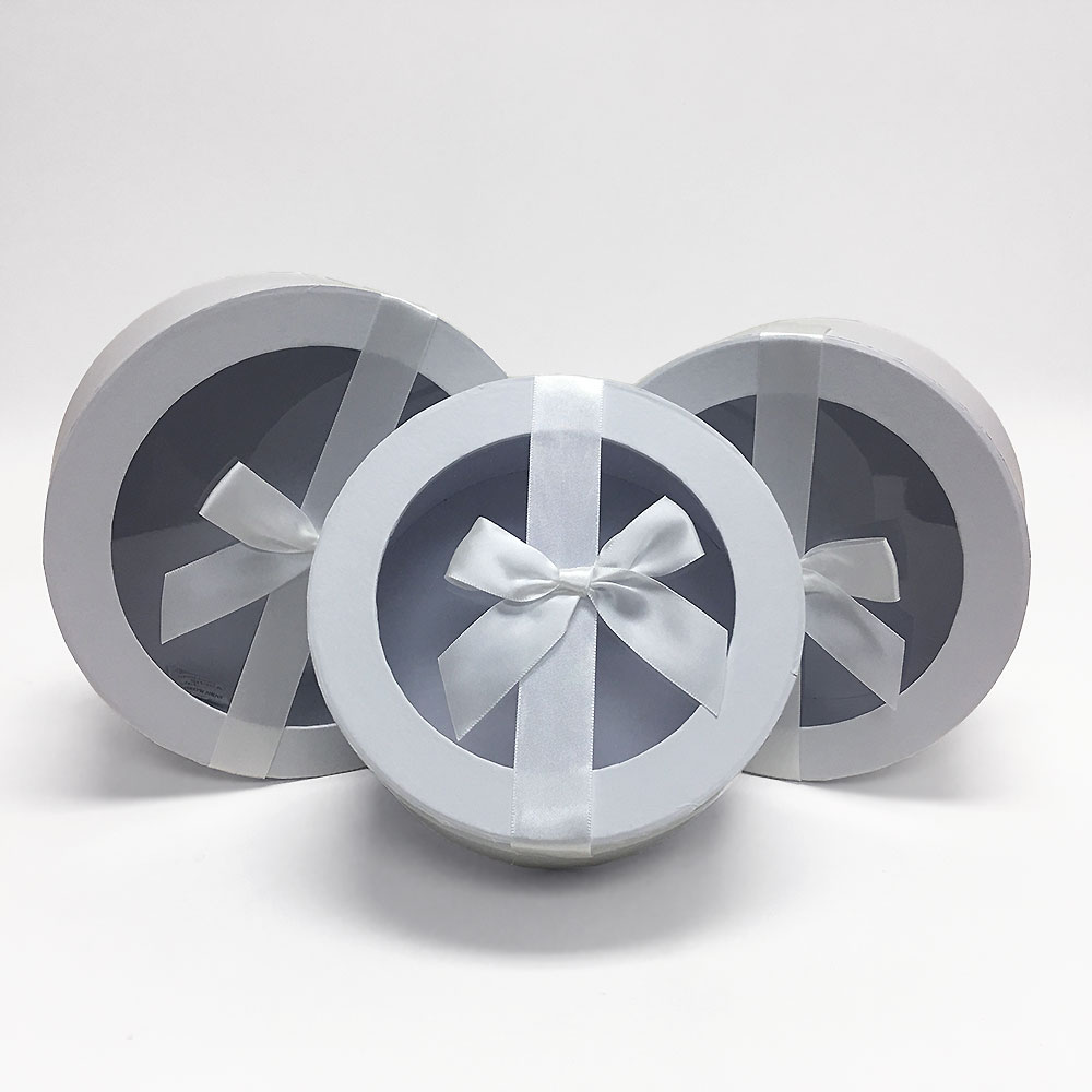 White Round Flower Boxes
