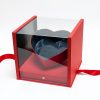 1119Ared-2 Red Acrylic Flower Box