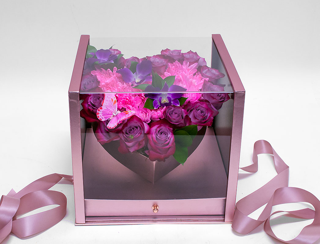1119Arosegold-design-1 Acrylic Square Flower Box