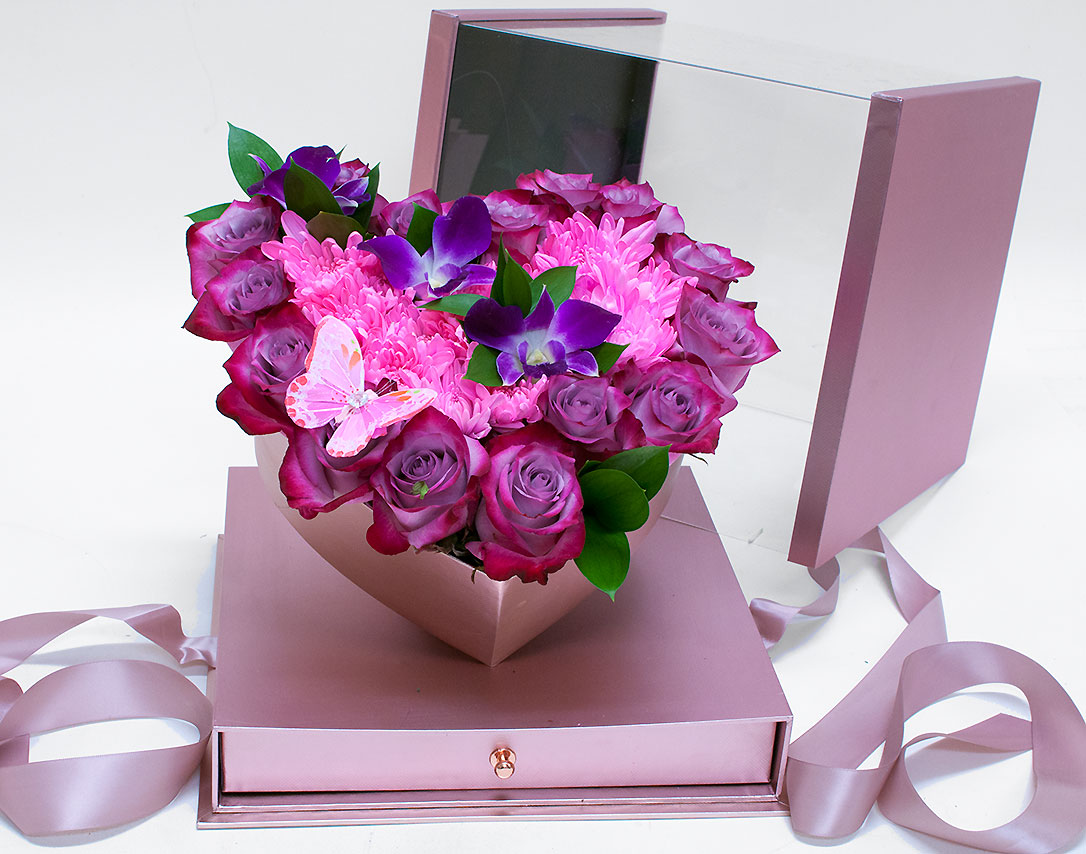 1119Arosegold-design-2 Acrylic Square Flower Box