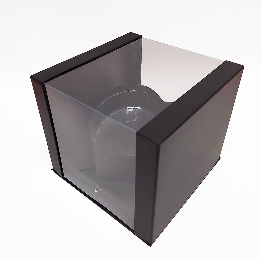 Black Square Clear Flower Box With Heart