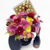 9215design-3 Black Round Flower Boxes Set of 3