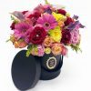 9215design-4 Black Round Flower Boxes Set of 3