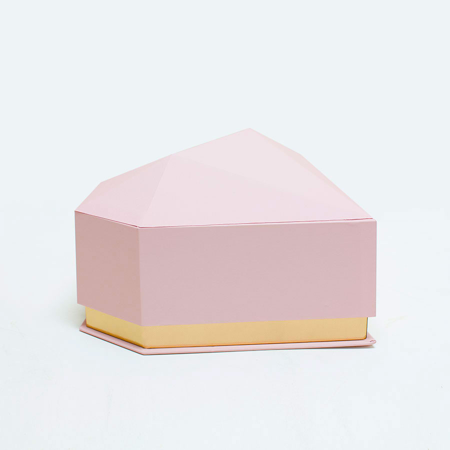 1121Apink-1a Diamond Heart Shape Flower Boxes