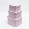 Pink Fabric Heart Shape Flower boxes
