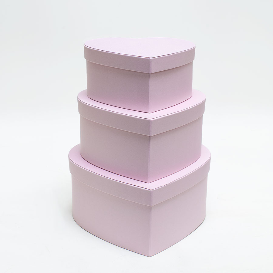 Pink Fabric Heart Shape Flower boxes