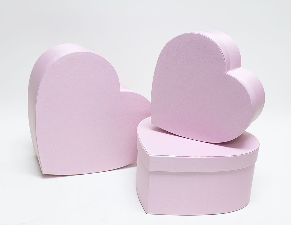Pink Fabric Heart Shape Flower boxes