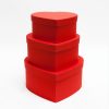 5043-1 Red Cloth Heart shape Flower Boxes