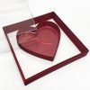 Acry101PFLRed-5 Large Red Transparent Square Heart Shape Flower Box