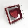 Red Clear Square Heart Shape Flower Box