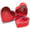 6634-2 Set of 3 Red heart shape flower boxes