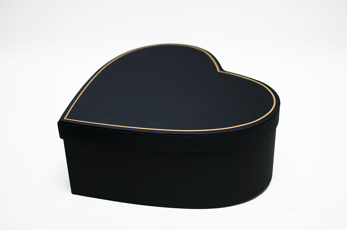 Large Big Black Heart Shape Flower Box
