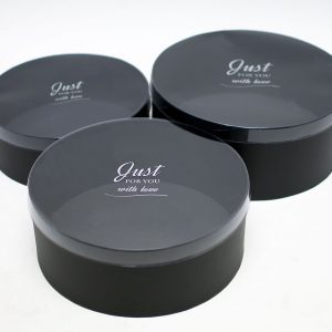 W7179 Black Round Shape Shape Set of 3 Flower Boxes