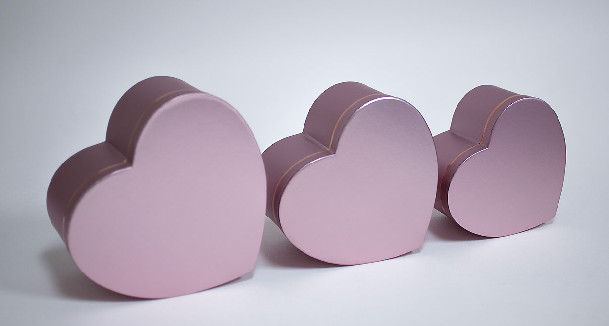 Rose Gold Heart Shape flower boxes