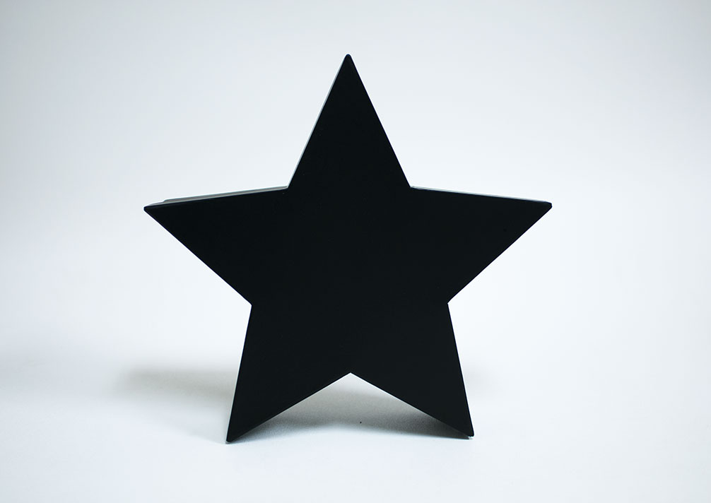 black-star-front Black Star Shape Flower Box