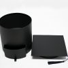 W7957 Black Graduation Cap Flower Box with Drawer