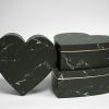 w6728-2-web Black Marble Set of 3 Heart Shape Flower Boxes