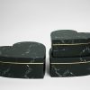 w6728-wev Black Marble Set of 3 Heart Shape Flower Boxes