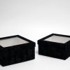 w7335 Black Velvet Square Flower Box with Window Set of 2 w7335 Black Velvet Square Flower Box with Window Set of 2