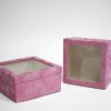 w7337-web2 Pink Velvet Set of 2 Square Flower Boxes