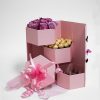 Pink Hexagon Triple Layer Flower Box