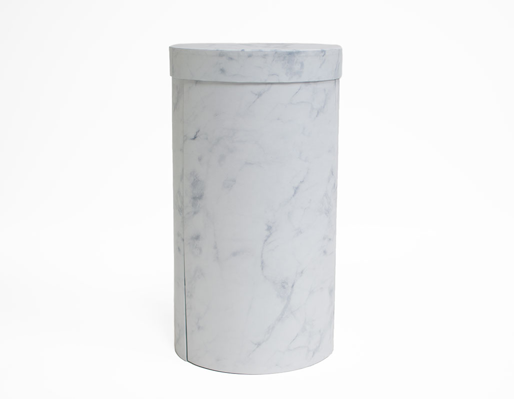 W7366 White Marble Round 3 Tiers Triple Layer Flower Box
