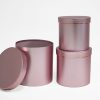 Rose Gold Round Flower Boxes set of 3 W7514