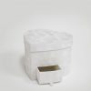 w7801 White Velvet Heart Shaped Box with Drawer w7801 White Velvet Heart Shaped Box with Drawer