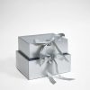 Silver Rectangular Flower Boxes With Clear Lid