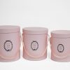Pink Set of 3 Round Flower Boxes