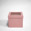 w9770-1web Pink Square Double Layer Flower Box With Window