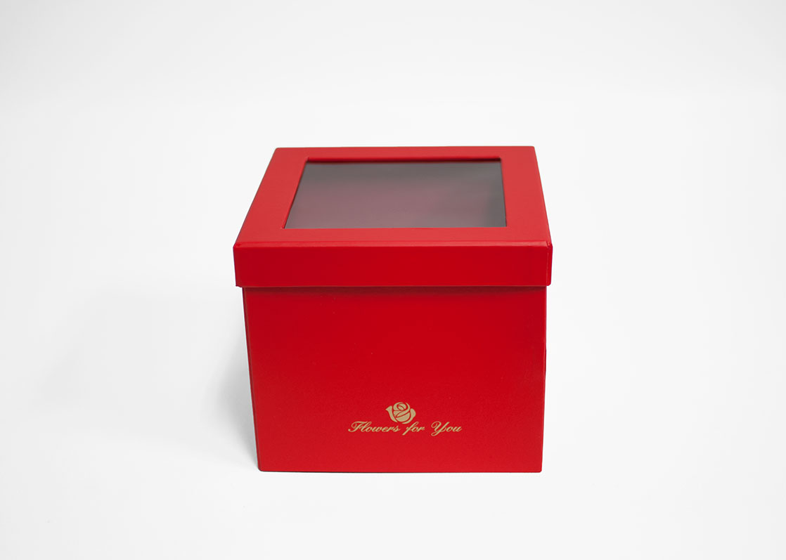 W9771 Red Square Double Layer Flower Box With Window W9771 Red Square Double Layer Flower Box With Window
