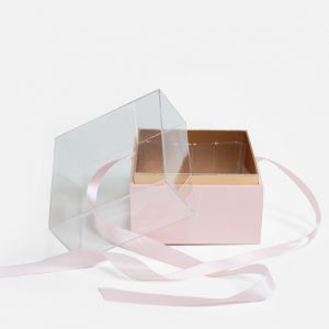 1131Apink Mini Pink Acrylic Square Flower Box