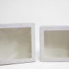 w7336 White Velvet Square Flower Box with Window Set of 2 w7336 White Velvet Square Flower Box with Window Set of 2