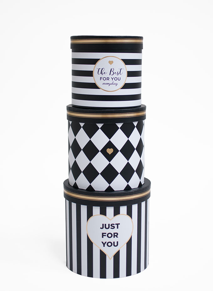 W6609 The Best for You Everyday Striped Round Flower Box Set of 3 W6609 The Best for You Everyday Striped Round Flower Box Set of 3
