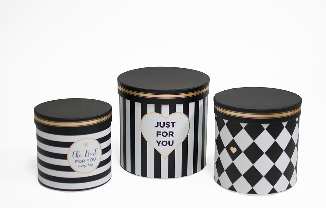 W6609 The Best for You Everyday Striped Round Flower Box Set of 3 W6609 The Best for You Everyday Striped Round Flower Box Set of 3